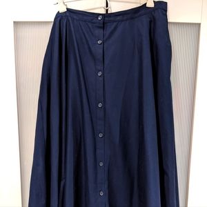Uniqlo XL navy midi A-line skirt
